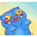 Blue Creature Tongue Out emoji