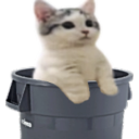 Catsittingverycomfortablebutinatrashcan emoji