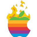 Apple Rainbow Fire emoji