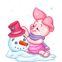 Piglet Snowman emoji