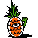 One Eyed Pineapple Waving emoji