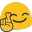 Blob Fingers Crossed emoji