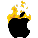 Apple Logo Black Fire emoji