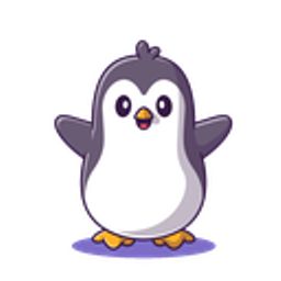 Happy Penguin Wave emoji