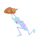 Skeleton Pull Turkey emoji