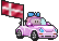 Danish Flag Car Knuddels emoji
