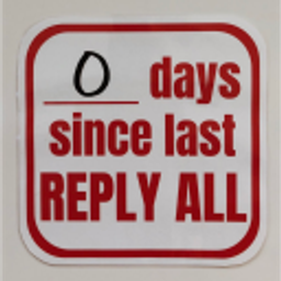 Zero Days Since Last Reply All emoji