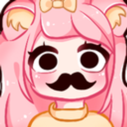 Pink Hair Mustache Smile emoji