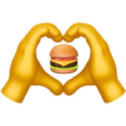 Heart Hands Hamburger emoji