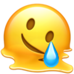 Melting Smiley Face With Tear emoji