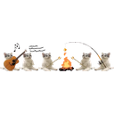 Catsittingverycomfortablearoundacampfirewithitsfriendssingingsongsandtoastingmarshmallows emoji