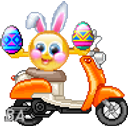 Easter Bunny Moped emoji