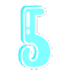 Number 5 Blue Curvy emoji