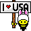 I Heart Usa Bunny Ears emoji
