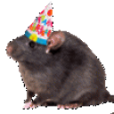 Birthday Rat Flip emoji