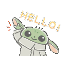 Grogu Hello emoji