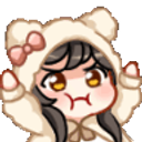 Girl Bear Costume Pout emoji