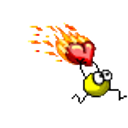 Flaming Heart Running emoji