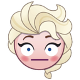Elsa Flushed emoji