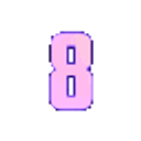 Number 8 Purple Glow emoji