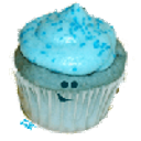 Blue Cupcake emoji