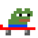 Pixel Frog Skate emoji
