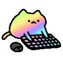 Rainbow Cat Typing Fast emoji