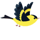 Yellow Bird Flying emoji