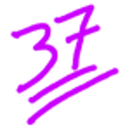 Number 37 Purple Underline emoji