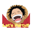 Luffy Lets Party emoji