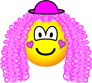 Curly Pink Hair Clown emoji