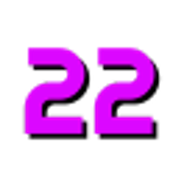 Number 22 Purple Bold emoji