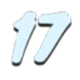 Number 17 Blue Shadow emoji