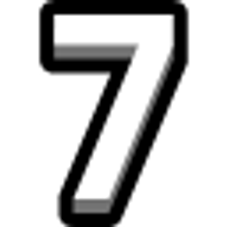 Number 7 Bold White emoji
