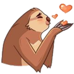 Sloth Lovekiss emoji