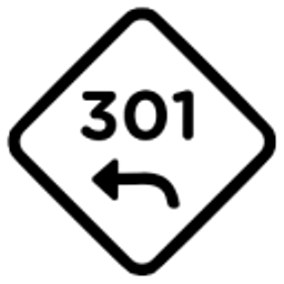 Left Turn 301 Sign emoji
