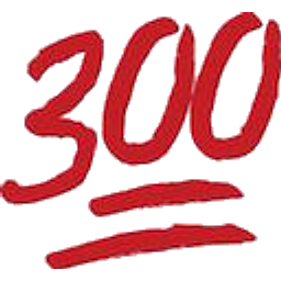 Number 300 Underlined Red emoji
