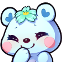 Blue Bear Flower Shy emoji
