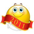 Smiley Holding 2011 Banner emoji