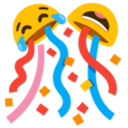 Joy Face Confetti Ball emoji