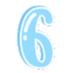 Blue Number Six emoji