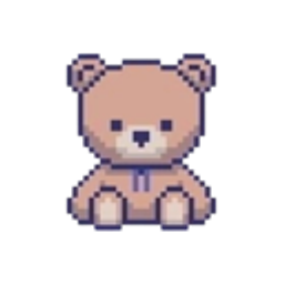 Pixel Teddy Sit emoji