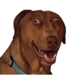 Looking Crazy Doggo emoji