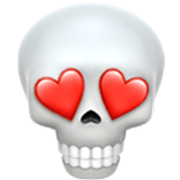 Heart Eyes Skull emoji