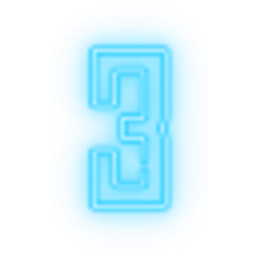 Number Three Blue Block emoji