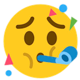 Worried Partying emoji