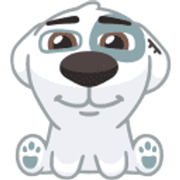 White Dog Sitting Smile emoji