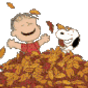 Linus Snoopy Fall Leaves emoji