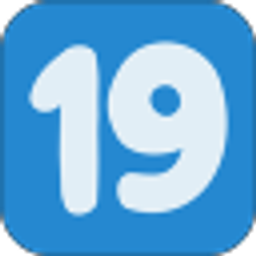 Number 19 Blue Block emoji