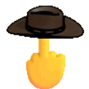 Cowboy Middle Finger emoji